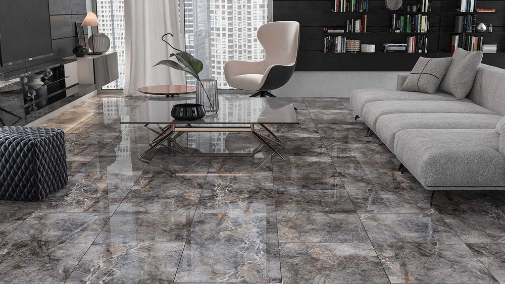 Gresie MARTINS MARBLE DARK 60X120 gri Rectificată