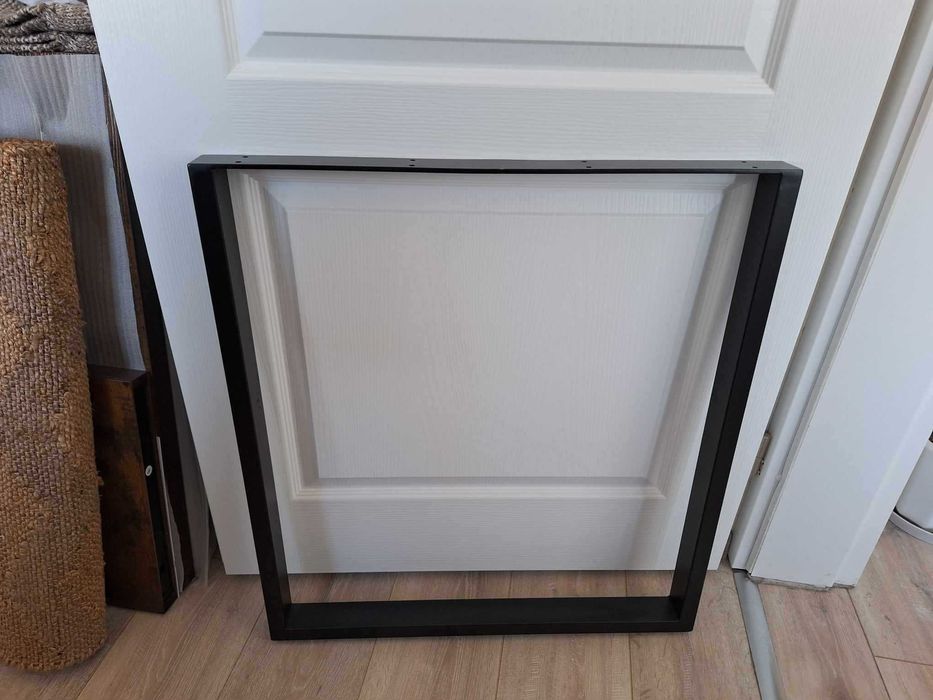 Метален крак за маса, бюро / Стойка за монитор vidaXL, дъб, с рафт