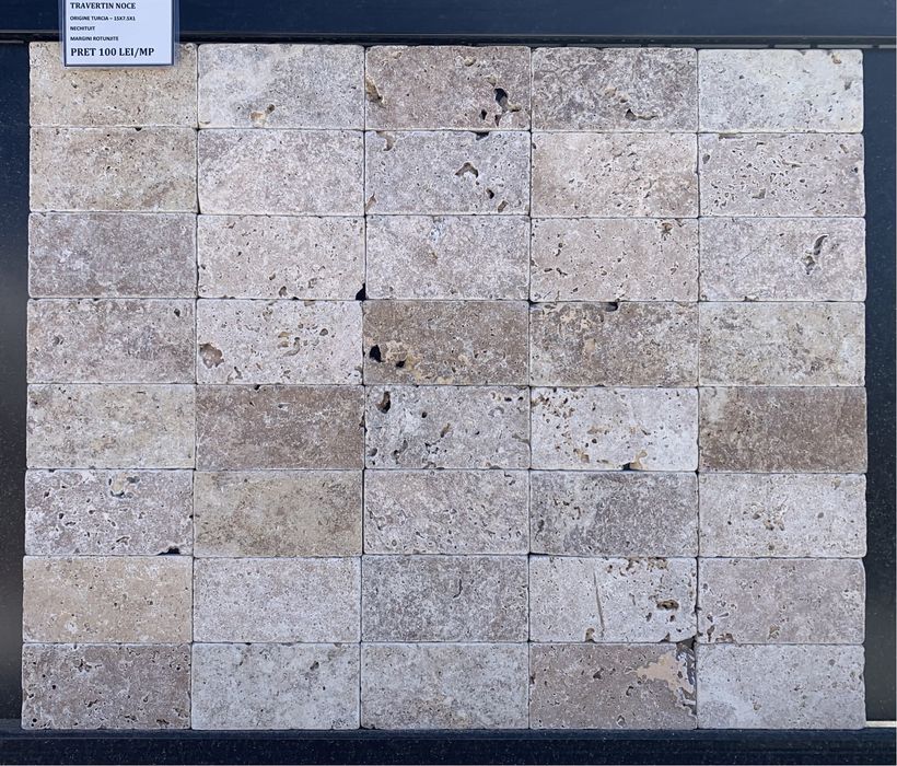 Travertin placaj Silver 10x10x1 Noce 15x15x1 Mix 7,6x15x1