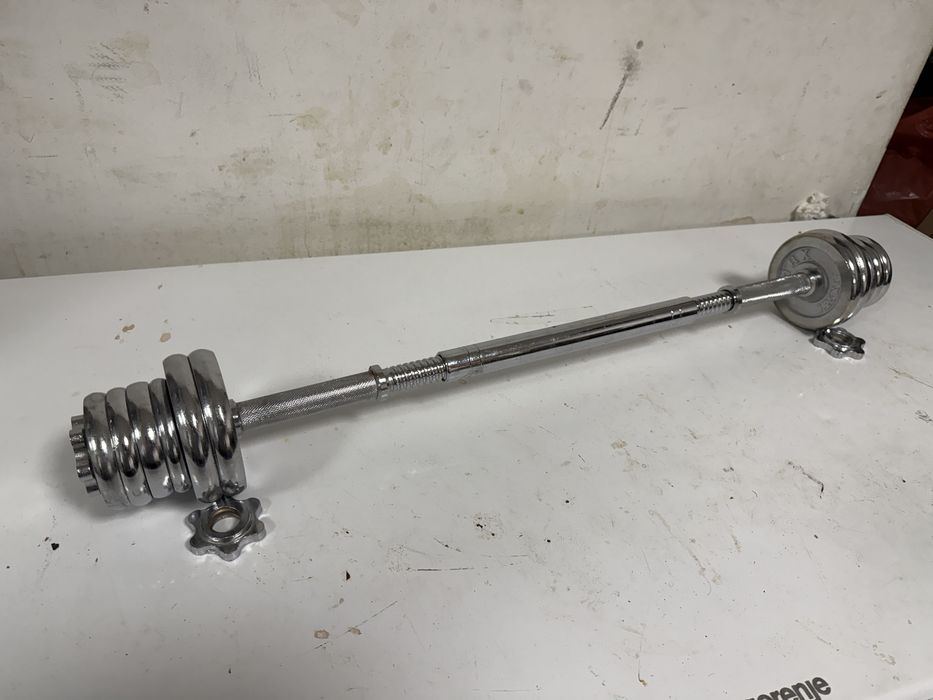 Gantere cu bara de legatura otel crom, pret 350 lei