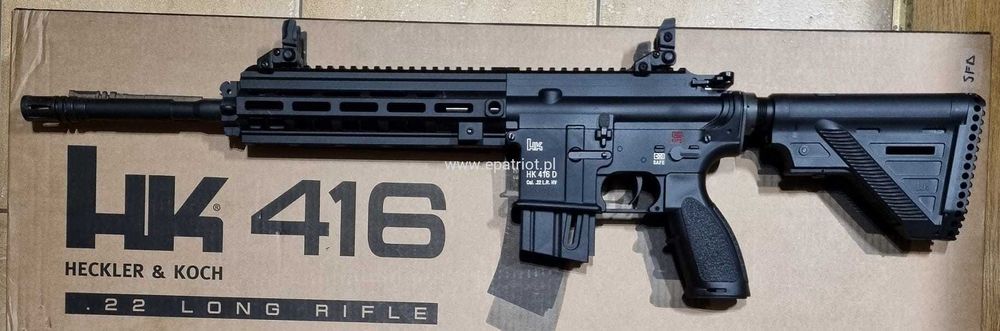 Super pusca HK 416d carabina de asalt 6mm,luneta,lumina led,demontabila,bile bonus !