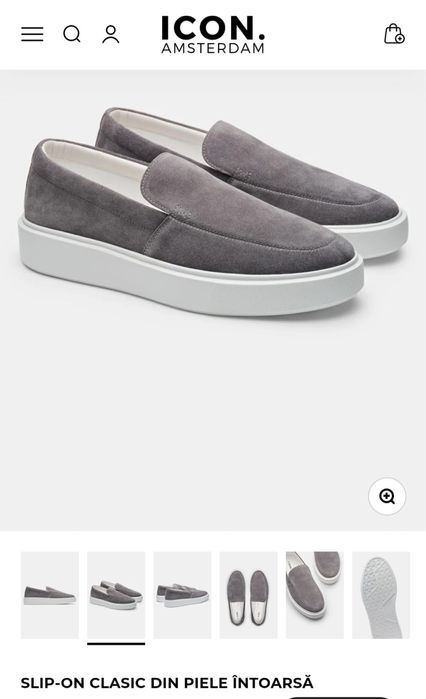 Pantofi slip-on clasic piele intoarsa 40 ICON