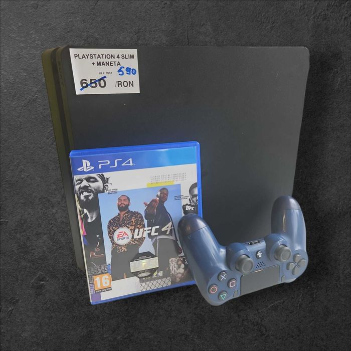 [7952] Sony PlayStation 4 Slim + Maneta + Joc / Amanet Tulcea