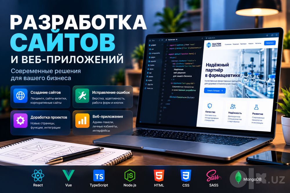 Создание сайтов и услуги веб-разработчика в Ташкенте