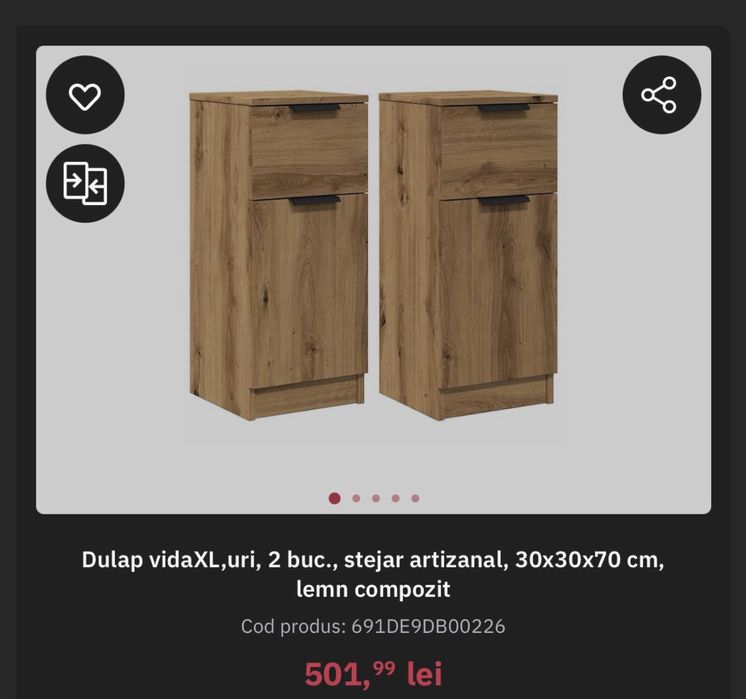 Dulap/comanda stejar natur 2 bucati