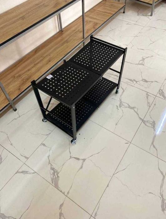 Metall hamda yogʻochli ko‘p qavatli stellaj