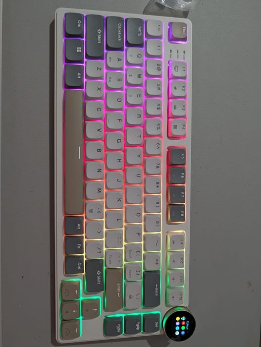 Tastatură Mecanică Low-Profile Royal Kludge RK N80, Ecran Smart, RGB, Tri-mode