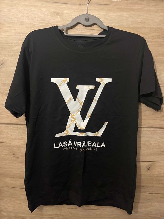 Tricou negru imprimeu - lasa vrajeala