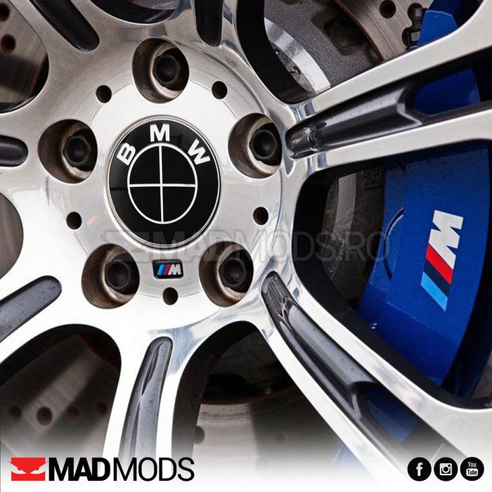 Set 4 capacele negre jante BMW 68mm, 60mm, 56mm Seria 1 2 3 4 5 6 7 8 i X M