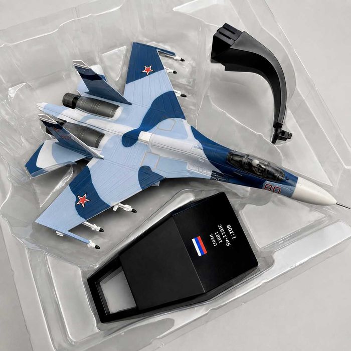 Macheta avion metalica Su-27 UB Super Flanker C 21 cm