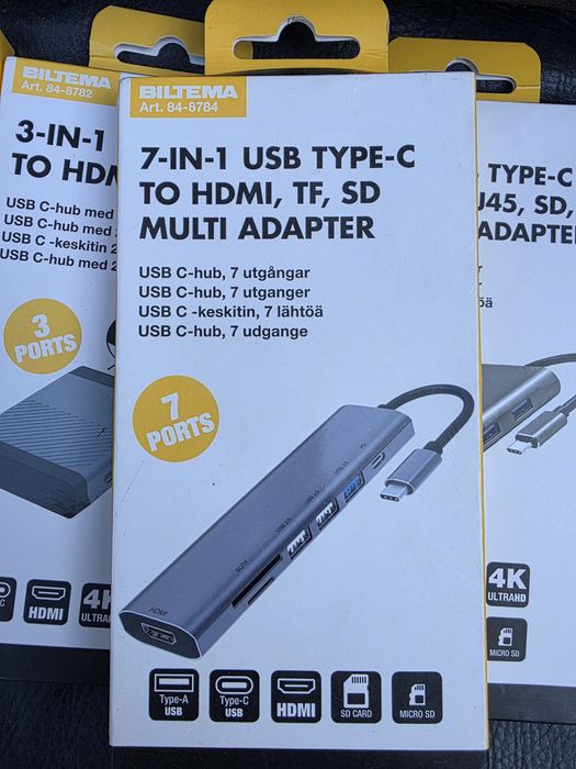 Hub USB-c BILTEMA original Suedia, sigilat, preț fix