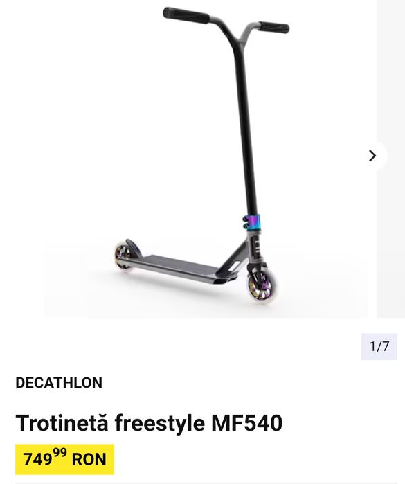 Trotineta/ freestyle/ scheme/100Kg/Roti 120mm/aluminiu/blackdragon/NOU/ Sigilată