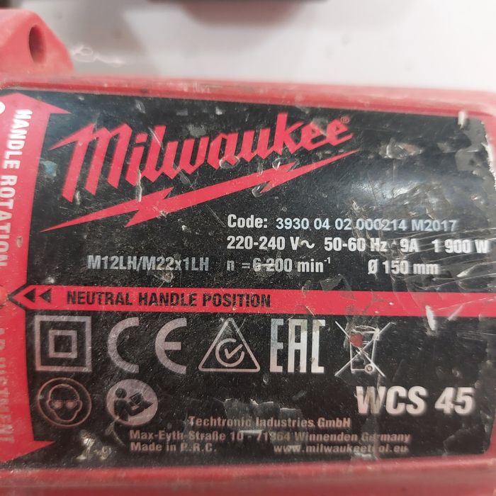 Фреза за канали Милуоки Milwaukee WCS 45 1900W