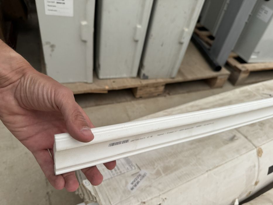 Bagheta ornamentala polistiren extrudat F70, 200 x 7 cm, alb