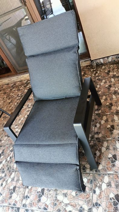 Fotoliu terasă VONGE 70x107x89 negru
