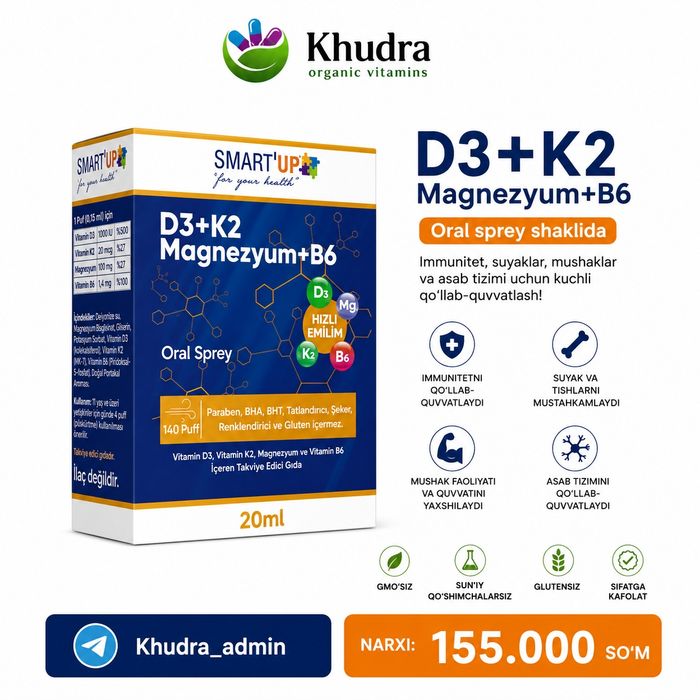 Smart'up D3+K2 magneyzum+B6