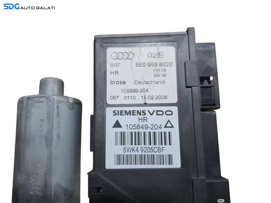 Motoras Macara Electrica pentru Geam Sticla Usa Portiera Dreapta Spate Audi A4 B7 2004 - 2008 Cod 8E0959802E [N2096]