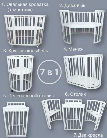 Кроватка детская, трансформер 8 в 1
