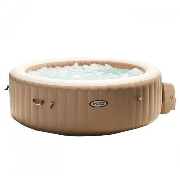 Jacuzzi gonflabil PureSpa Deluxe Bubble Intex 28426EX, 196x196xH71cm, Sahara, PVC, 4 locuri - RESIGILAT