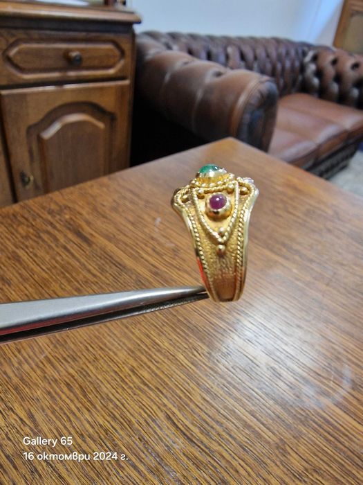 Винтидж Златен Пръстен Cigar Band Ring