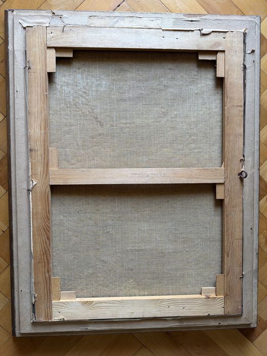 Tablou,pictura in ulei pe panza,peisaj in padure,semnat