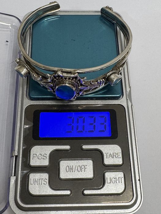 Bratara veche argint 925, Navajo cu pietre turcoaz.