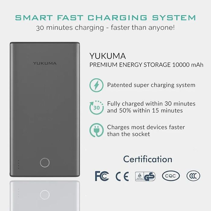 Yukuma Power Bank, fast charger 10000 mAH