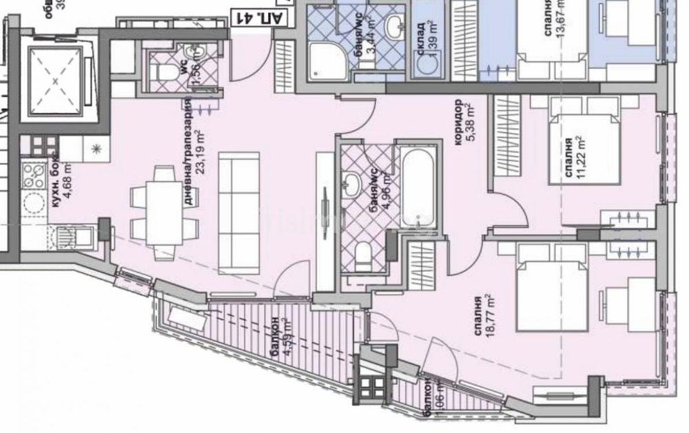 Продава се Тристаен апартамент в София, Люлин 6 - 108 кв.м за 726 €/кв.м - Снимка #4