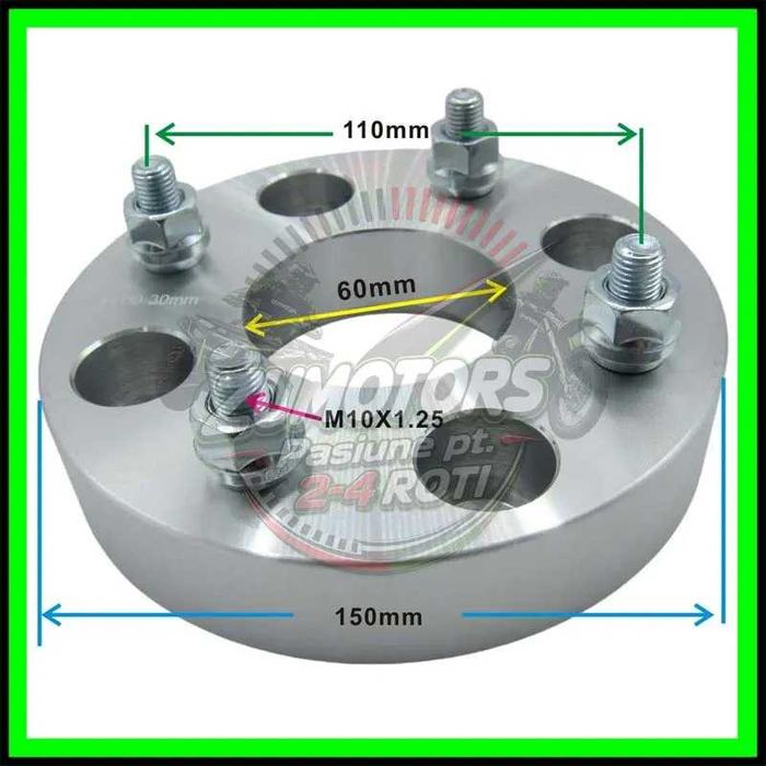 Distantiere Roti ATV UTV 4x110 30mm CFMOTO GOES TGB Arctic Cat Kymco Suzuki Yamaha Kawasaki Honda M10x1.25