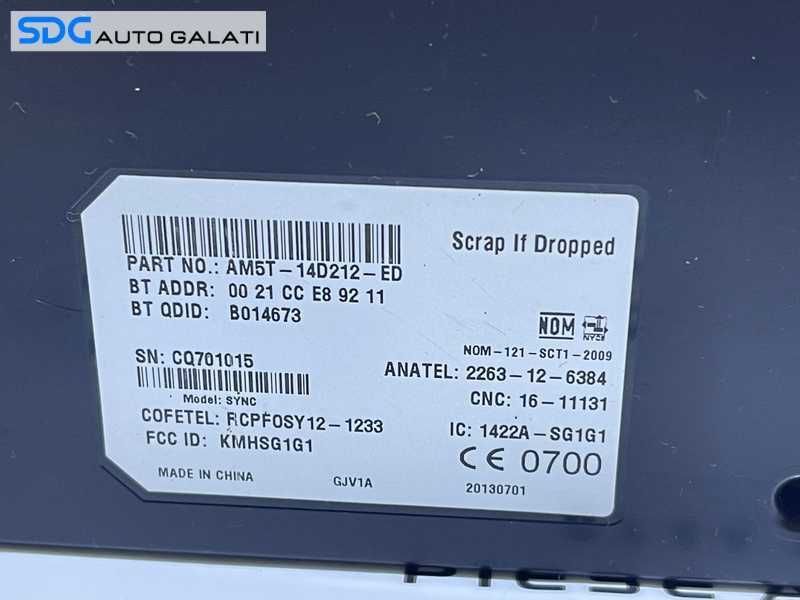 Unitate Modul Calculator Bluetooth Ford Focus 3 2010 - 2018 Cod AM5T-14D212-ED AM5T14D212ED [L3631]