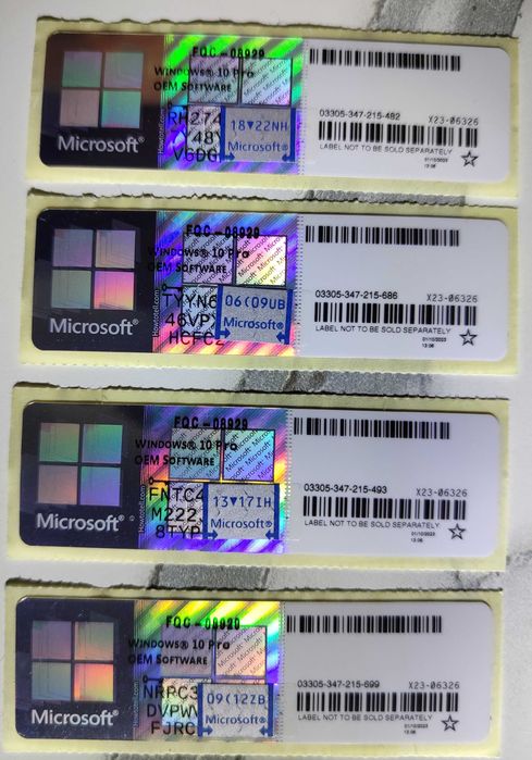 Windows 10 и 11 pro Наклейка ключ 3300т