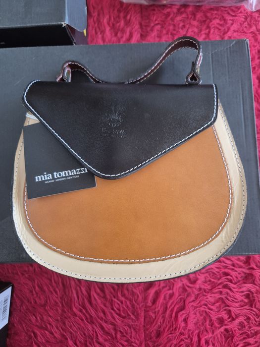 Дамска чанта  естествена кожа Италия MiaTomazzi