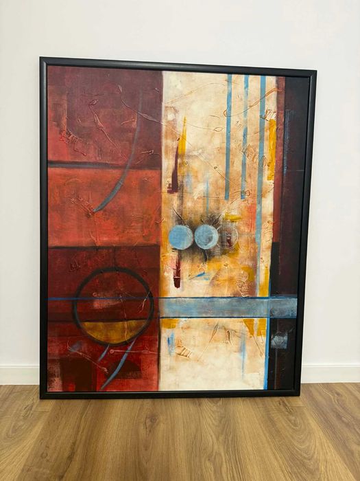 Tablou abstract pictat manual pe canvas 103x83 cm