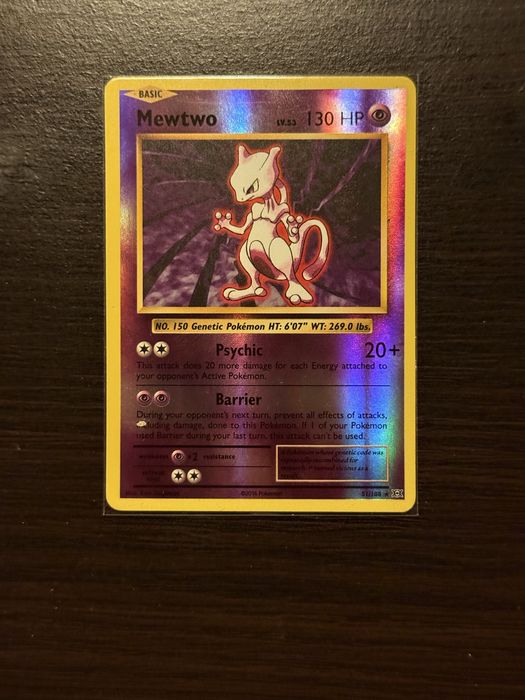 2016 Pokemon XY Evolutions 51 Mewtwo-Reverse Foil