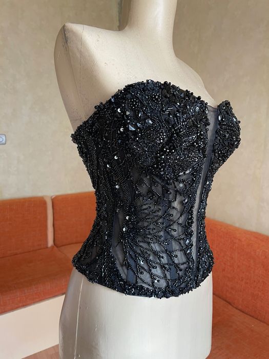 Корсет черен,ръчно изработен
