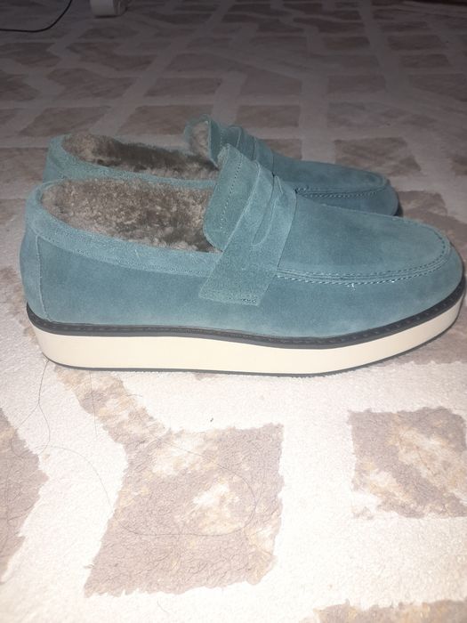 Зимние натуральные  лоферы