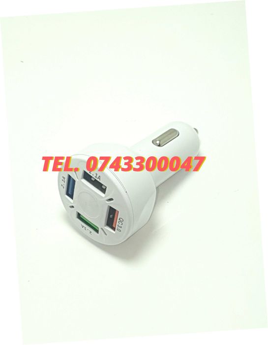 Incarcator Universal Masina Auto 4 Porturi Bricheta Usb Qc Fastcharge