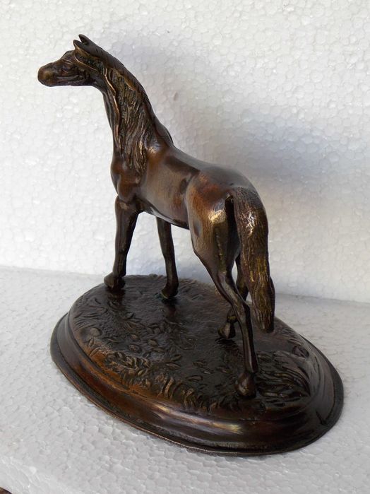 statueta veche patina bronz lucrata manual arta antichitati handmade