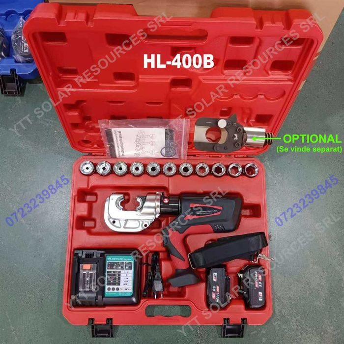 masina sertizat papuci cabluri Cu/AL, 300/400mmp, 2 baterii 5AH