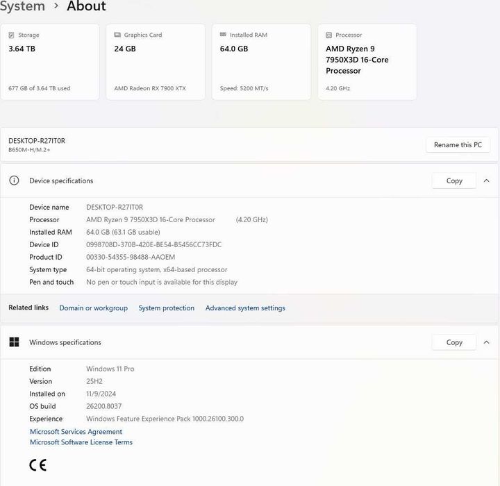 Мощен геймърски компютър! AMD RADEON RX 7900 XTX! В гаранция!