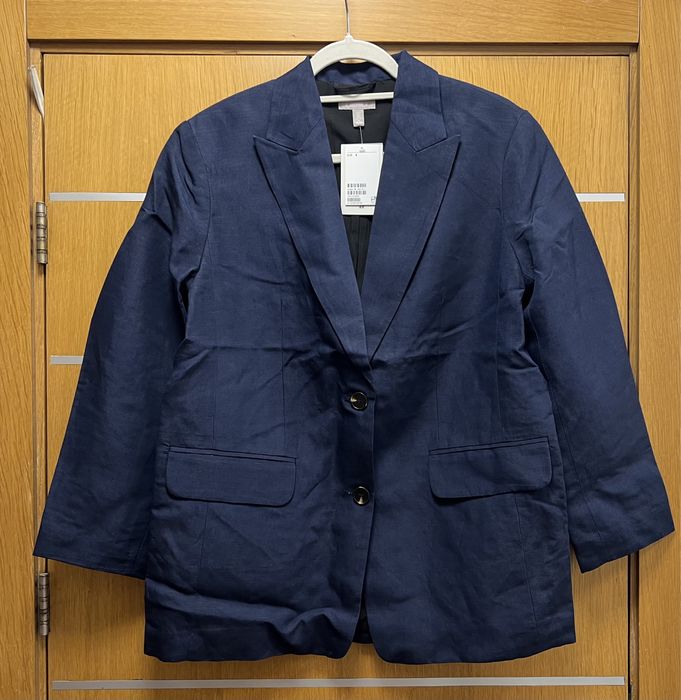 Ново дамско обемно ленено сако H&M