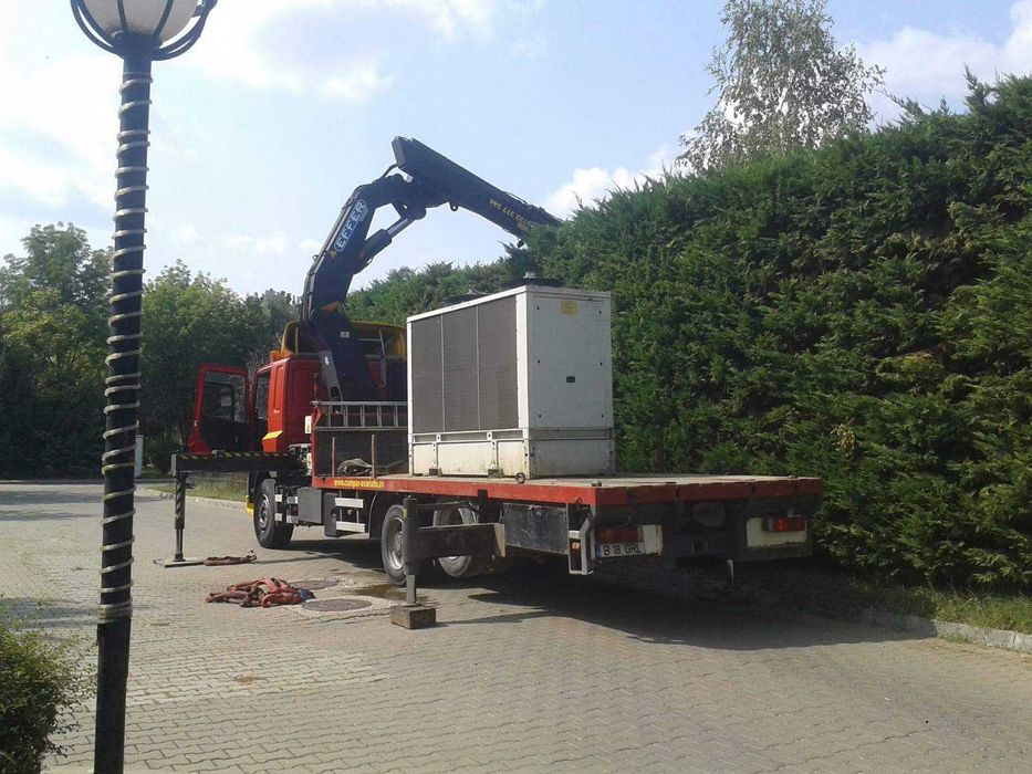Transport container, utilaje cu camion macara automacara echipamente