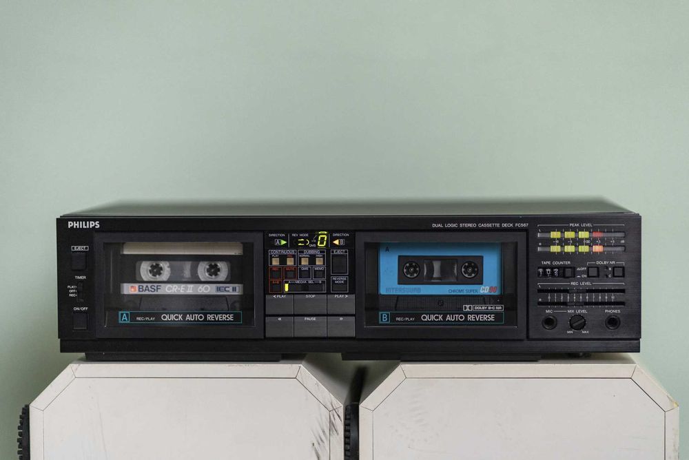 Philips FC567, dublu deck, QMS, Dolby B,C, an 1987, 5kg