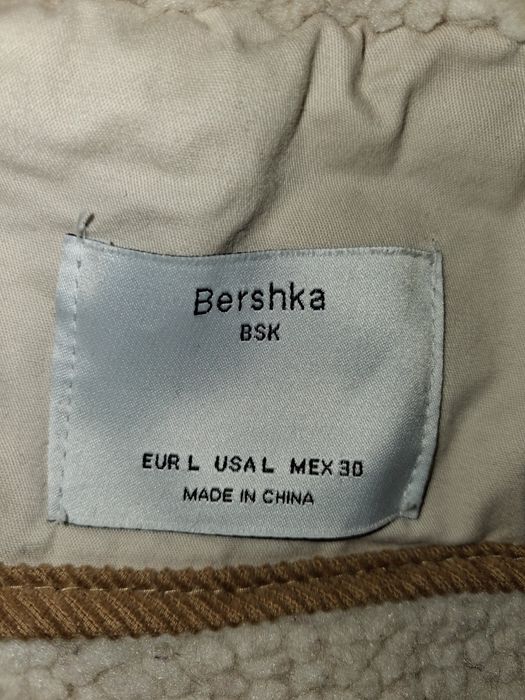 Зимно яке парка Bershka, размер L, бежово с пух