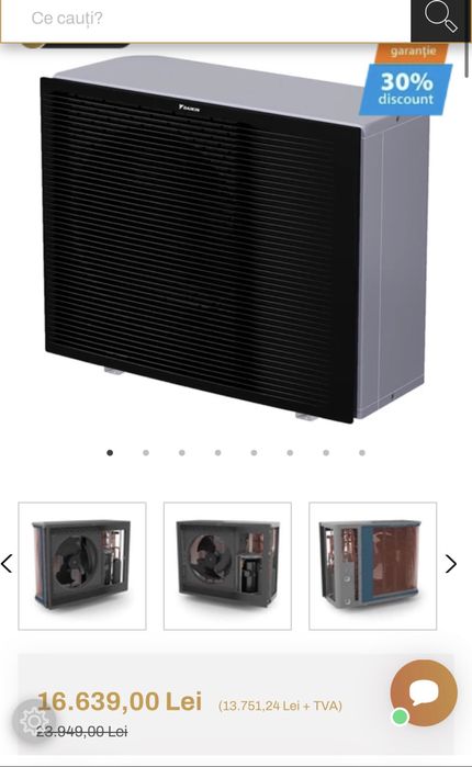 Pompă Caldură Daikin 12kw + unitate interna