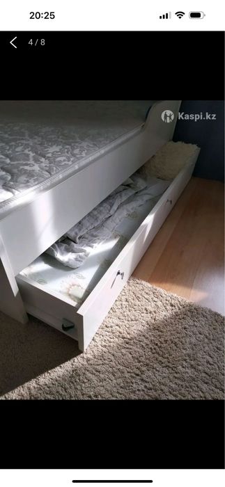 Детский кровать 2 в 1 с матрасом