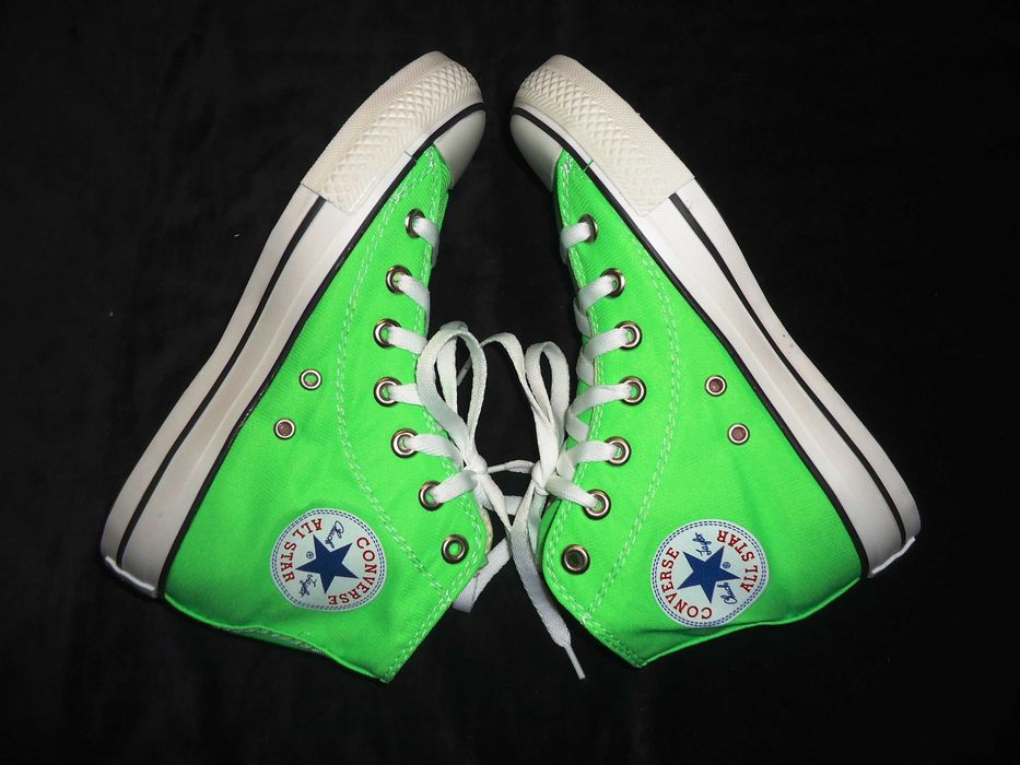 Bascheti verde neon ghete sport tenisi dama Converse
