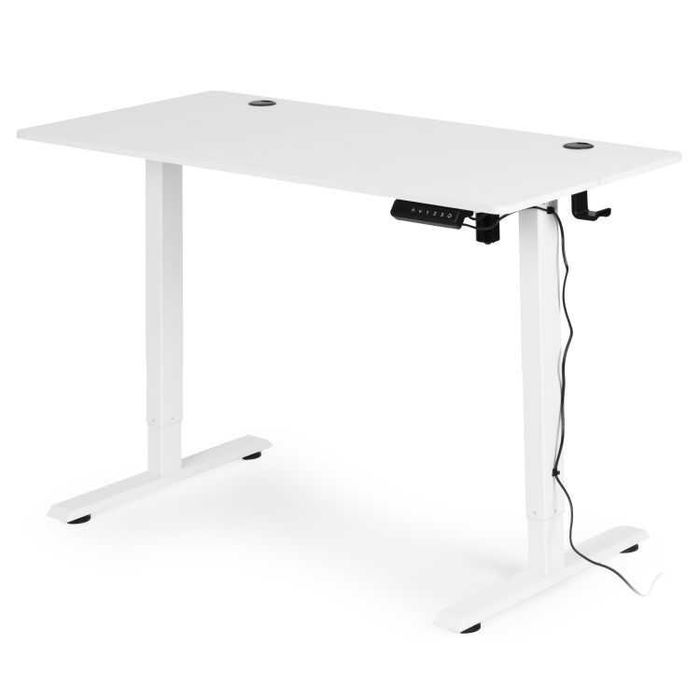 Електрическо бюро, 120x60 см, регулируема височина 72-117 см, бял