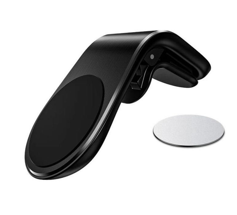 Suport Pentru Fanta Auto Magnetic Slim cu Placuta Metalica Rotunda