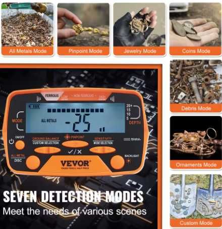 Металдетектор Металотърсач Vevor 7 режима